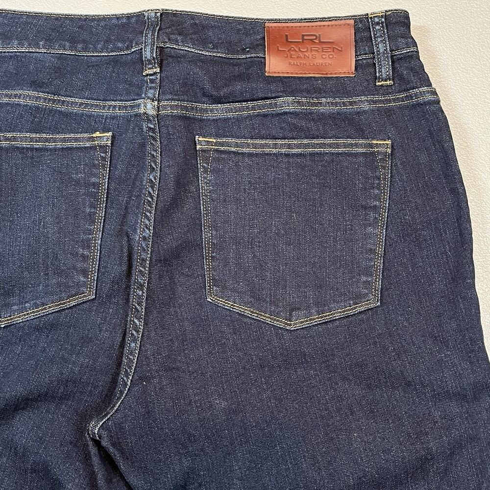 Lauren Ralph Lauren Modern Straight Curvy Blue Denim Stretch Jeans Size 12P